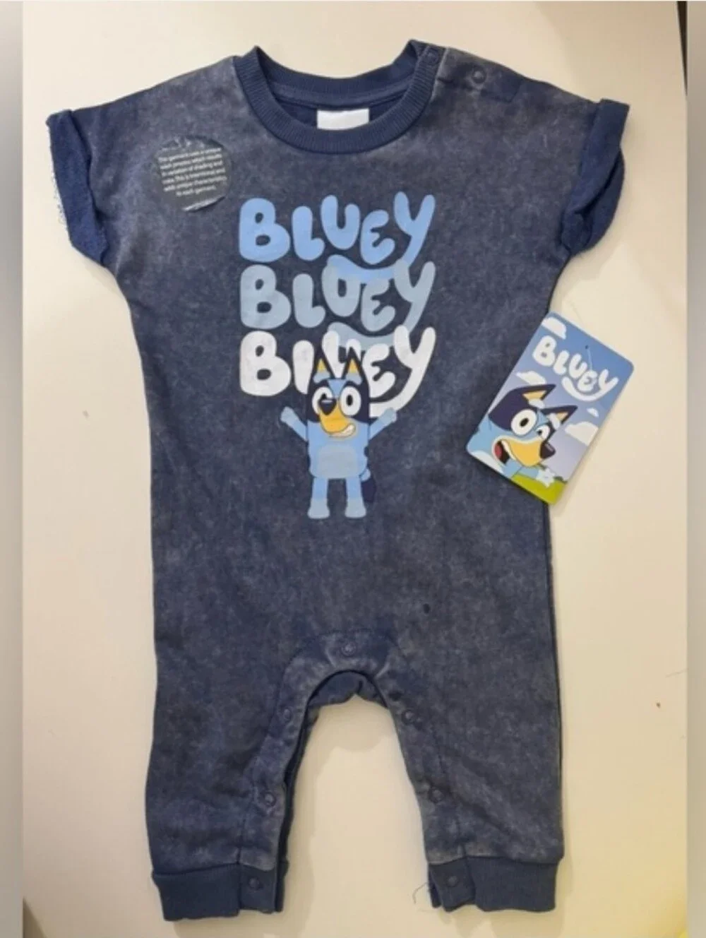 Bluey Navy Blue Baby Romper - 3-6mos NWT